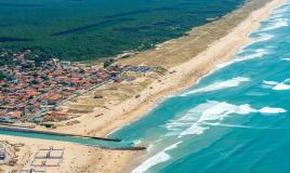 Vue aérienne du camping Mimizan Plage